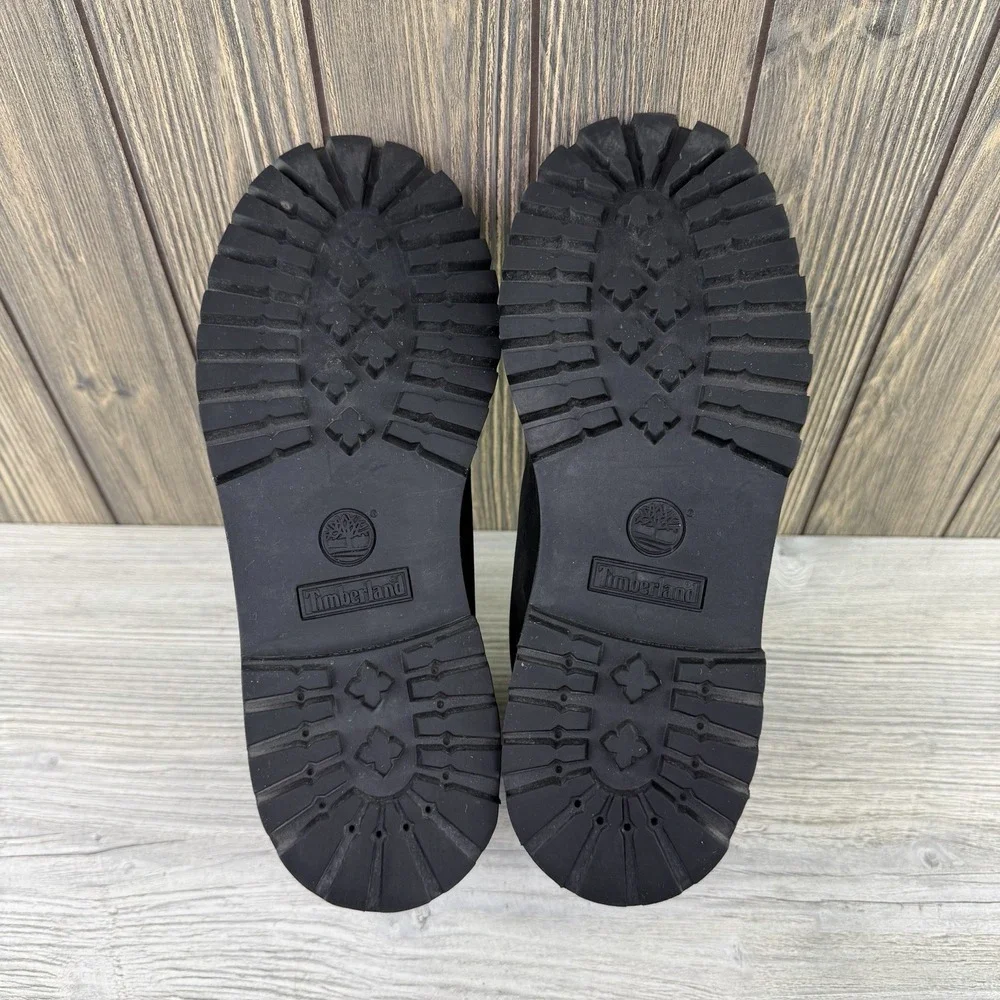 Timberland Junior Size 7 Boots 6-Inch Premium Waterproof Black Nubuck 12907